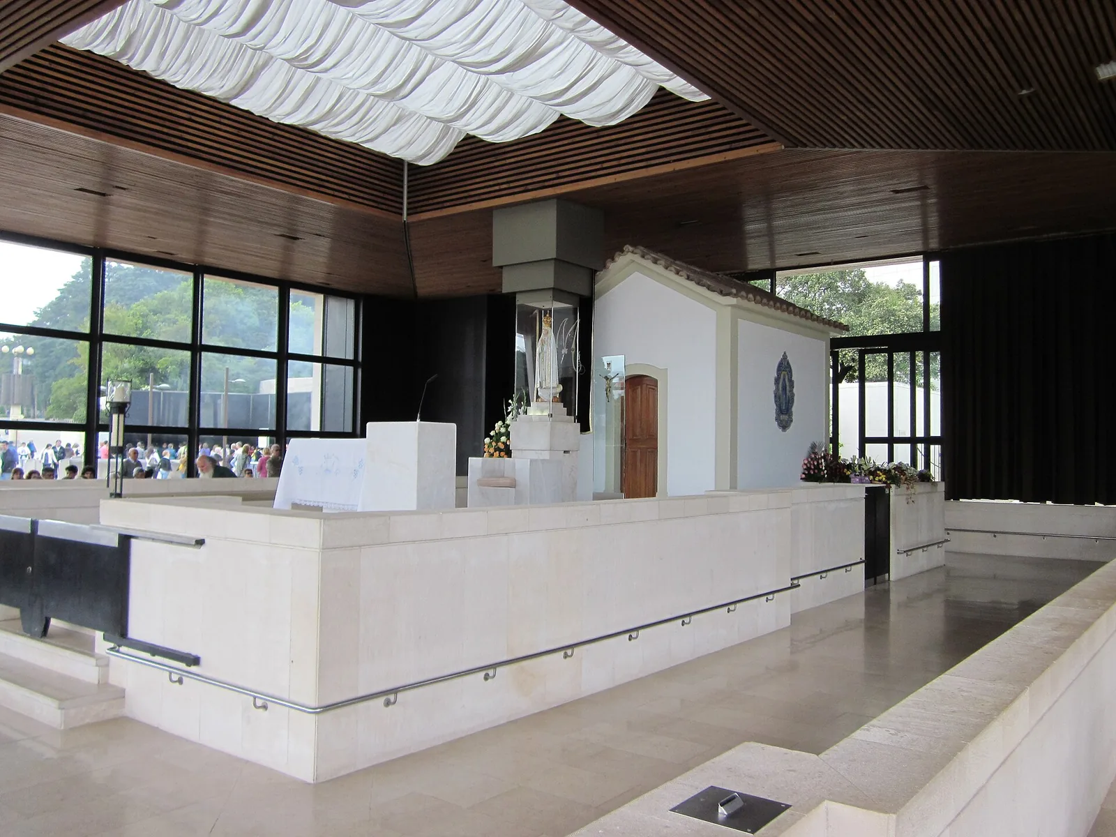 The Chapel of the Apparitions at the Sanctuary of Fátima, under the canopy that shelters it