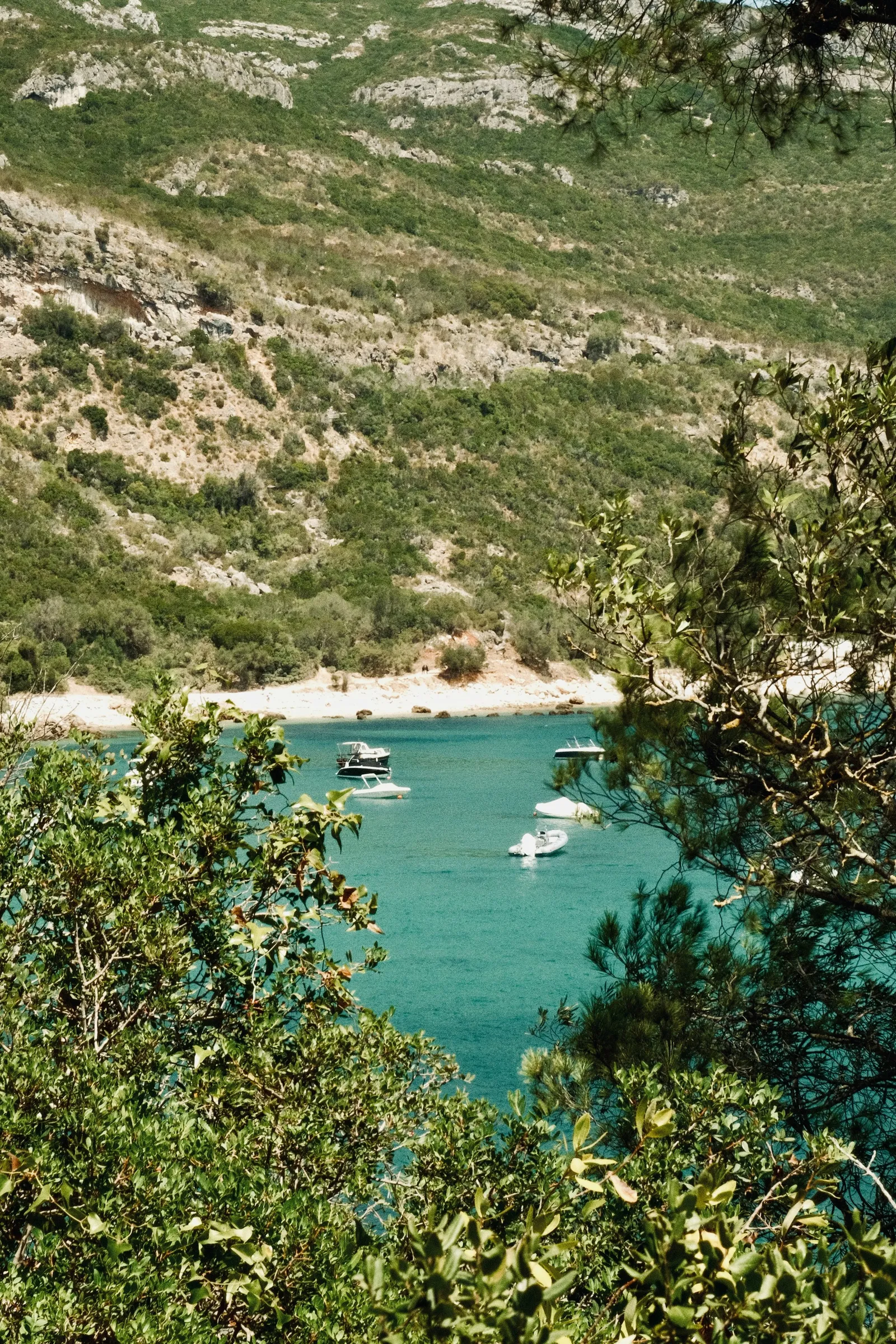 The Arrábida ridge and the bay seen from the ridge road above Setúbal